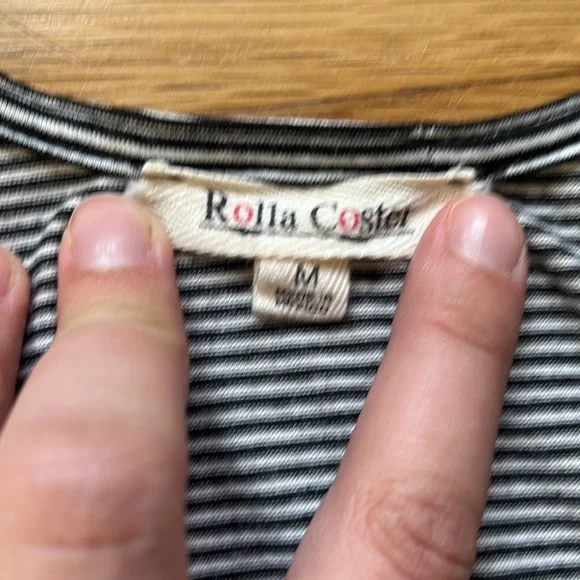 Rolla Coster Striped Faux Wrap Dress Size Medium - Picture 7 of 9